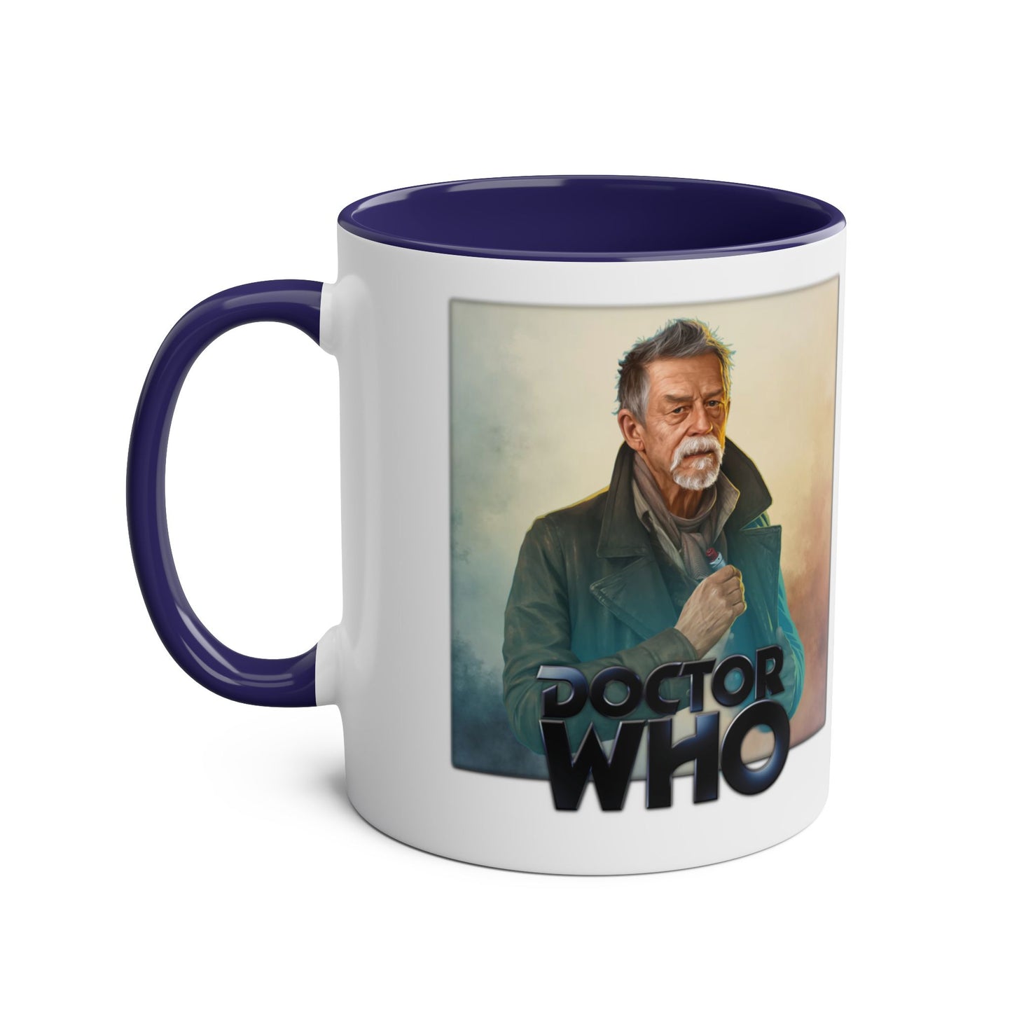 The War Doctor (John Hurt) and Doctor Who logo mug.