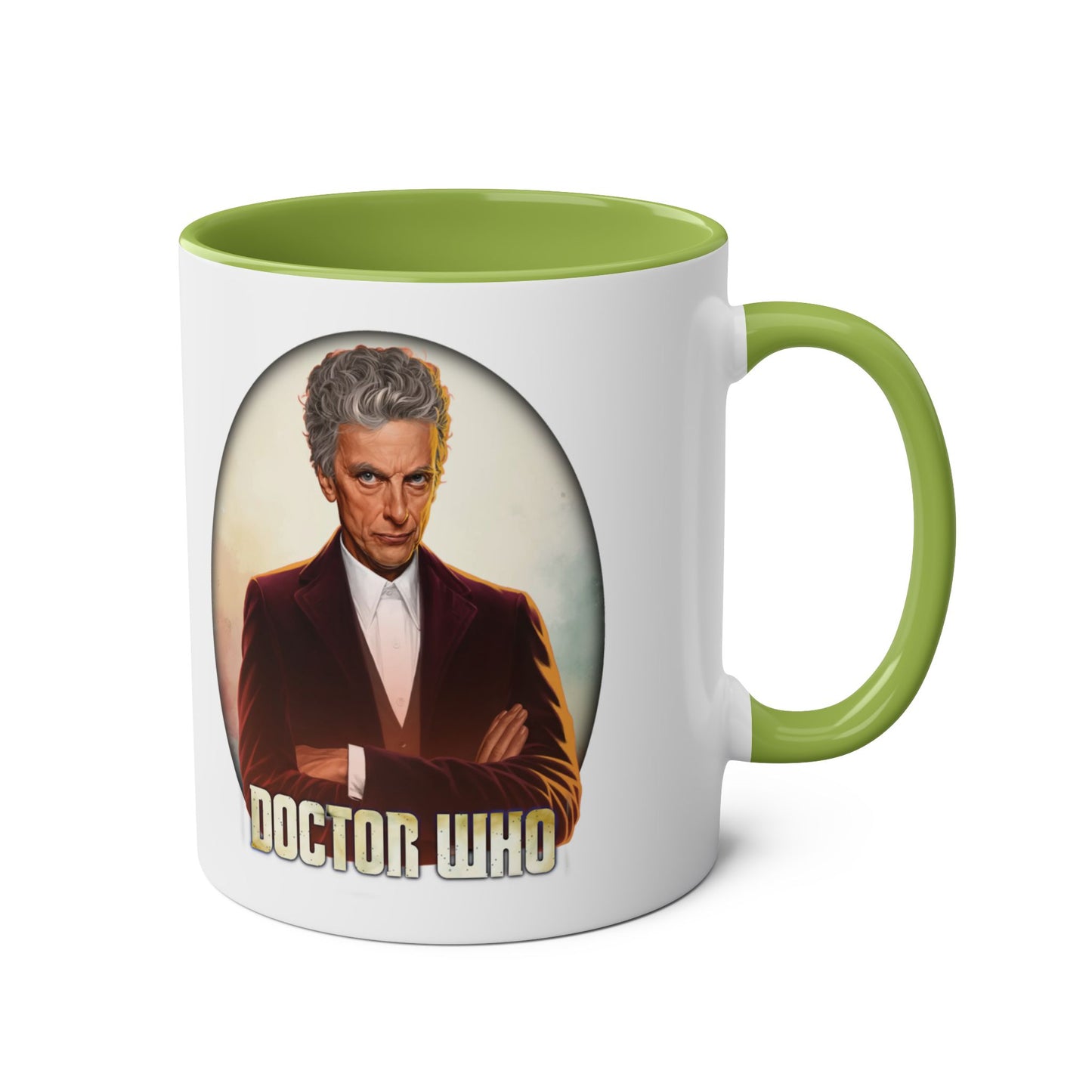 12th Doctor (Peter Capaldi) and Doctor Who logo mug.