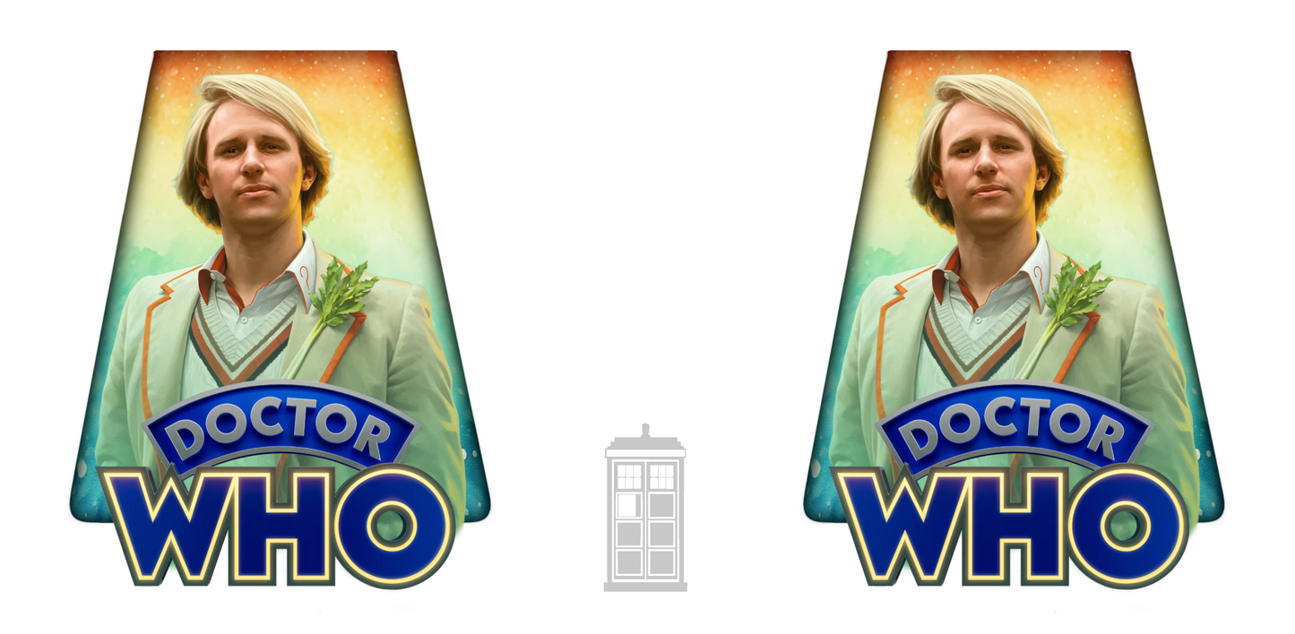 5th Doctor (Peter Davidson) and Doctor Who logo mug.