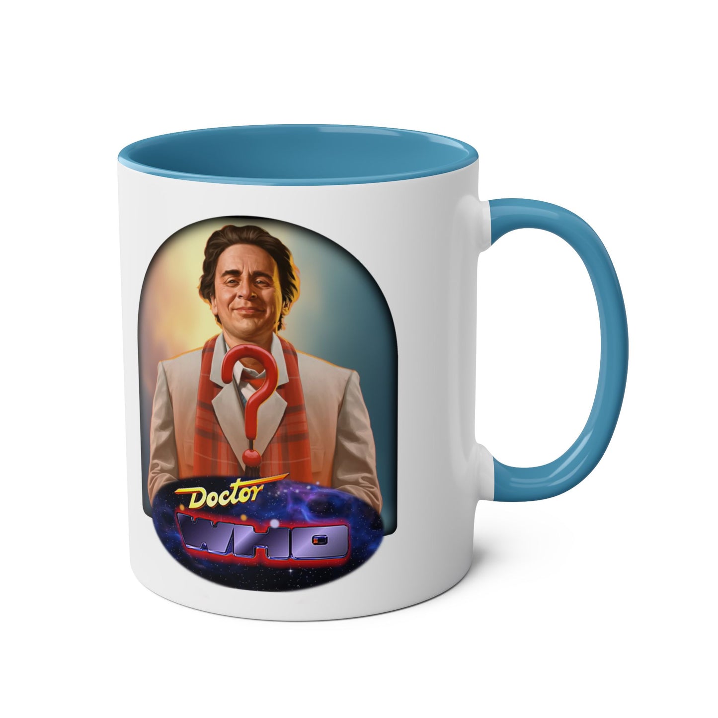 7th Doctor (Sylvester McCoy) and Doctor Who logo mug.