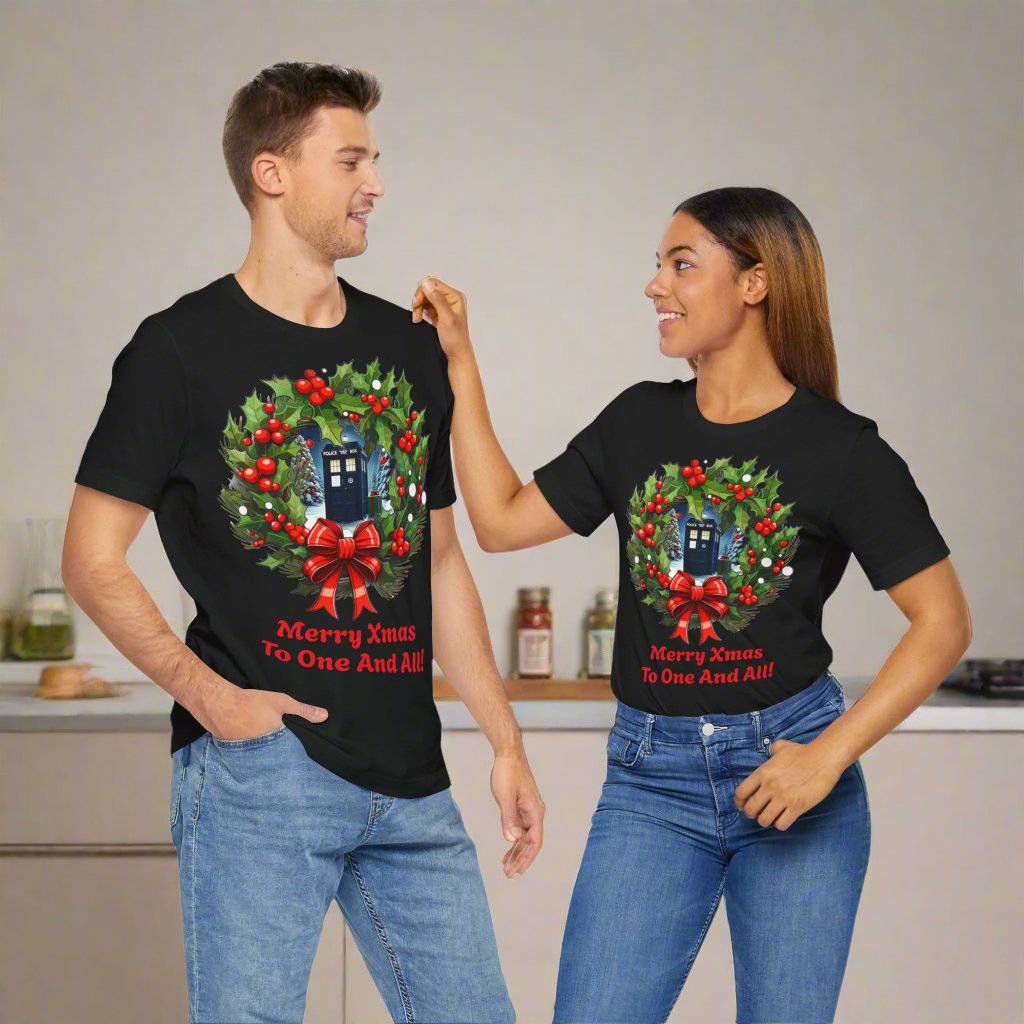 TARDIS Xmas Wreath T-shirt