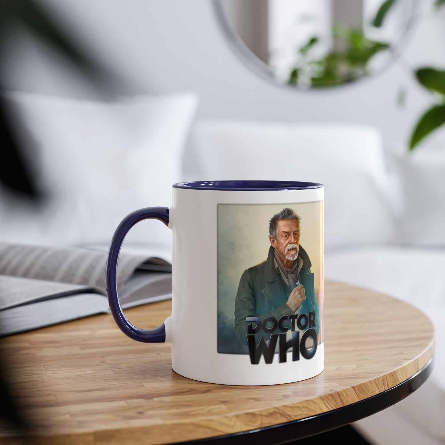 The War Doctor (John Hurt) and Doctor Who logo mug.