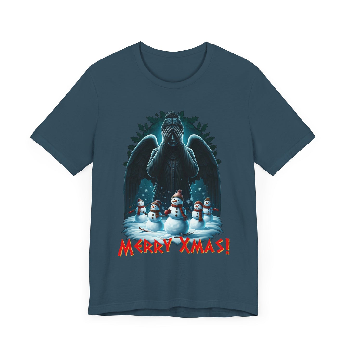 Weeping Angel with Snowmen - Heavy Cotton T-shirt