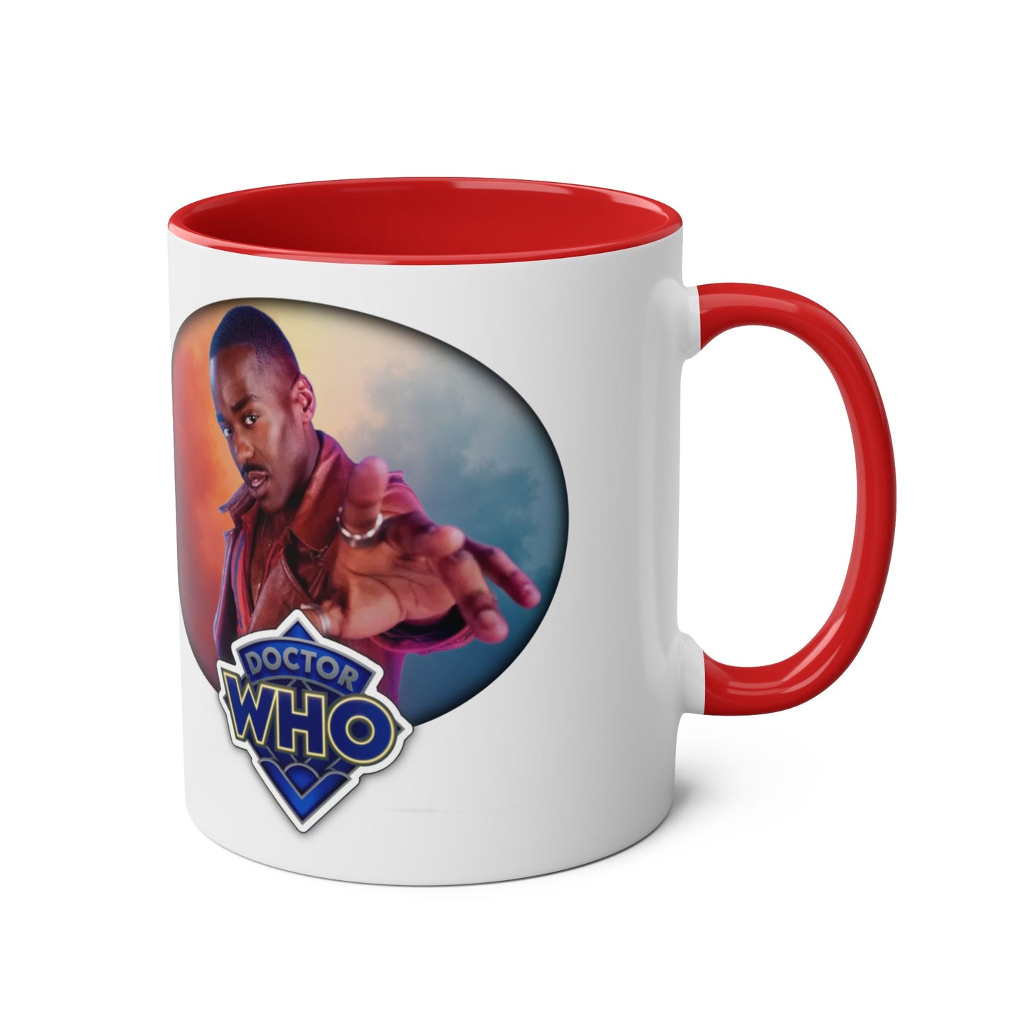 15th Doctor (Ncuti Gatwa) and Doctor Who logo mug.