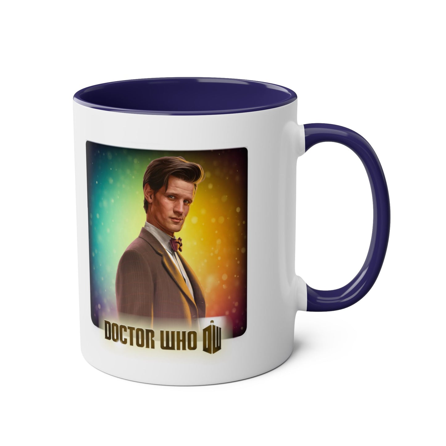 11th Doctor (Matt Smith) and Doctor Who logo mug.