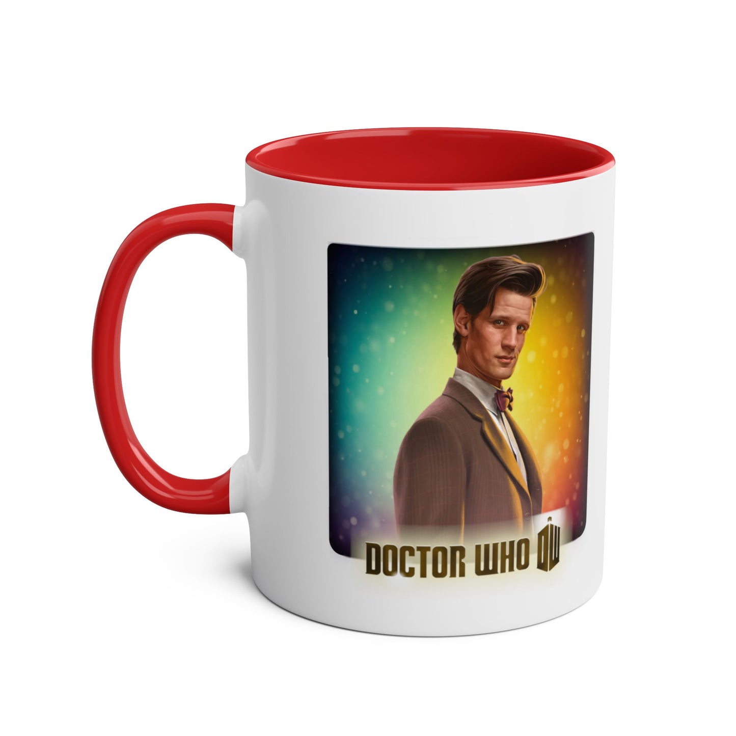 11th Doctor (Matt Smith) and Doctor Who logo mug.