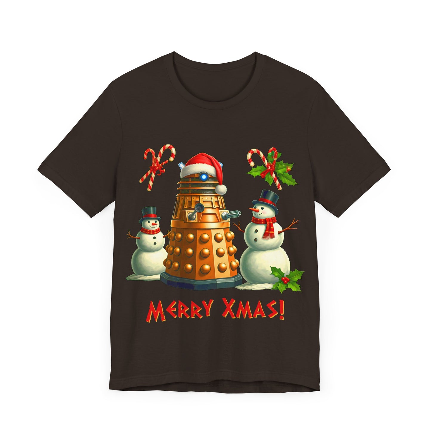 Dalek posing with Snowmen - Heavy Cotton T-shirt