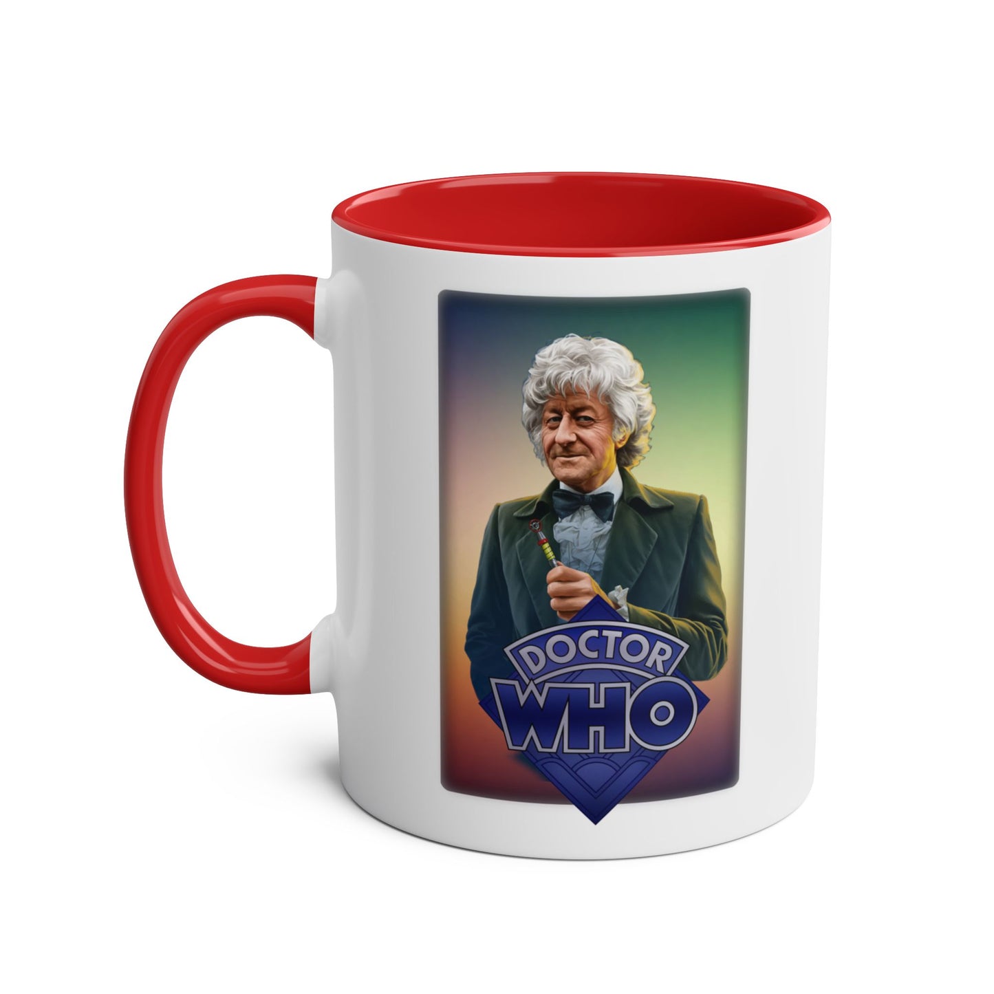 3rd Doctor (John Pertwee) and Doctor Who logo mug.