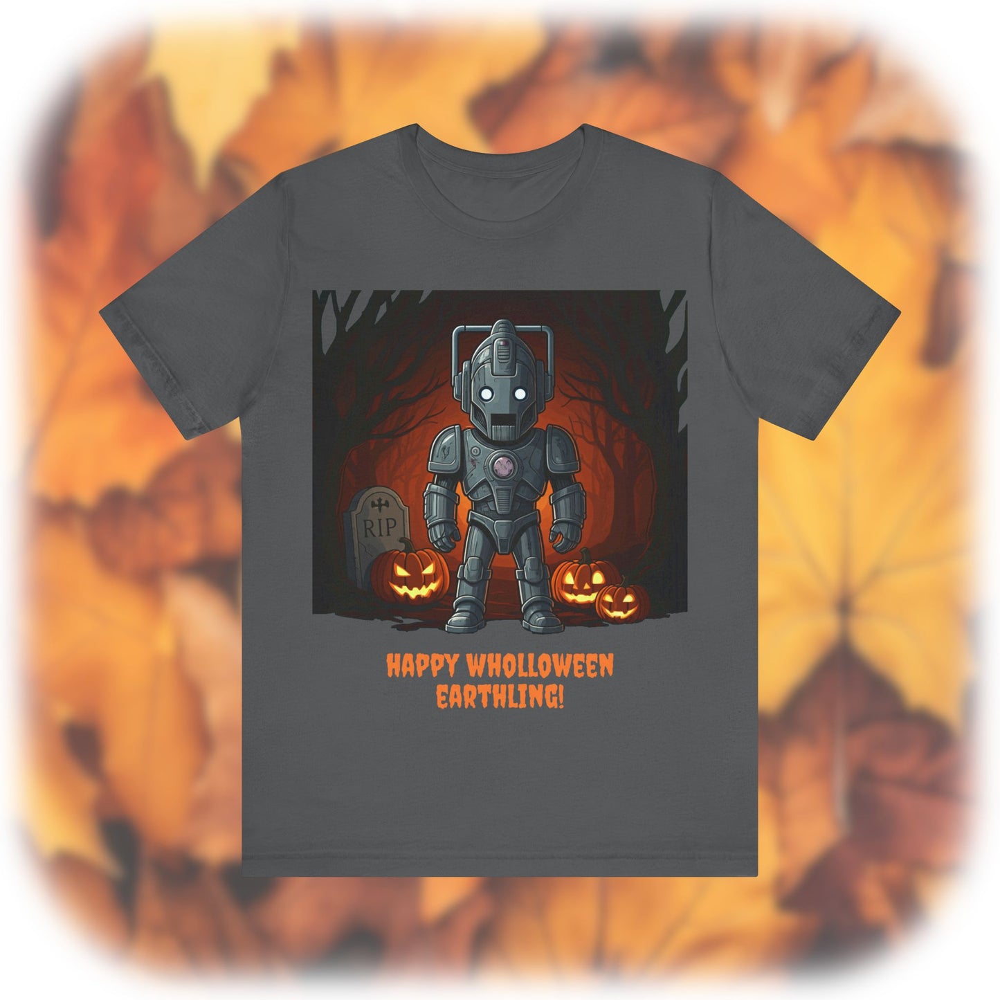 Slightly bigger Cute Cyber Kid Wholloween T-shirt with pumpkins*