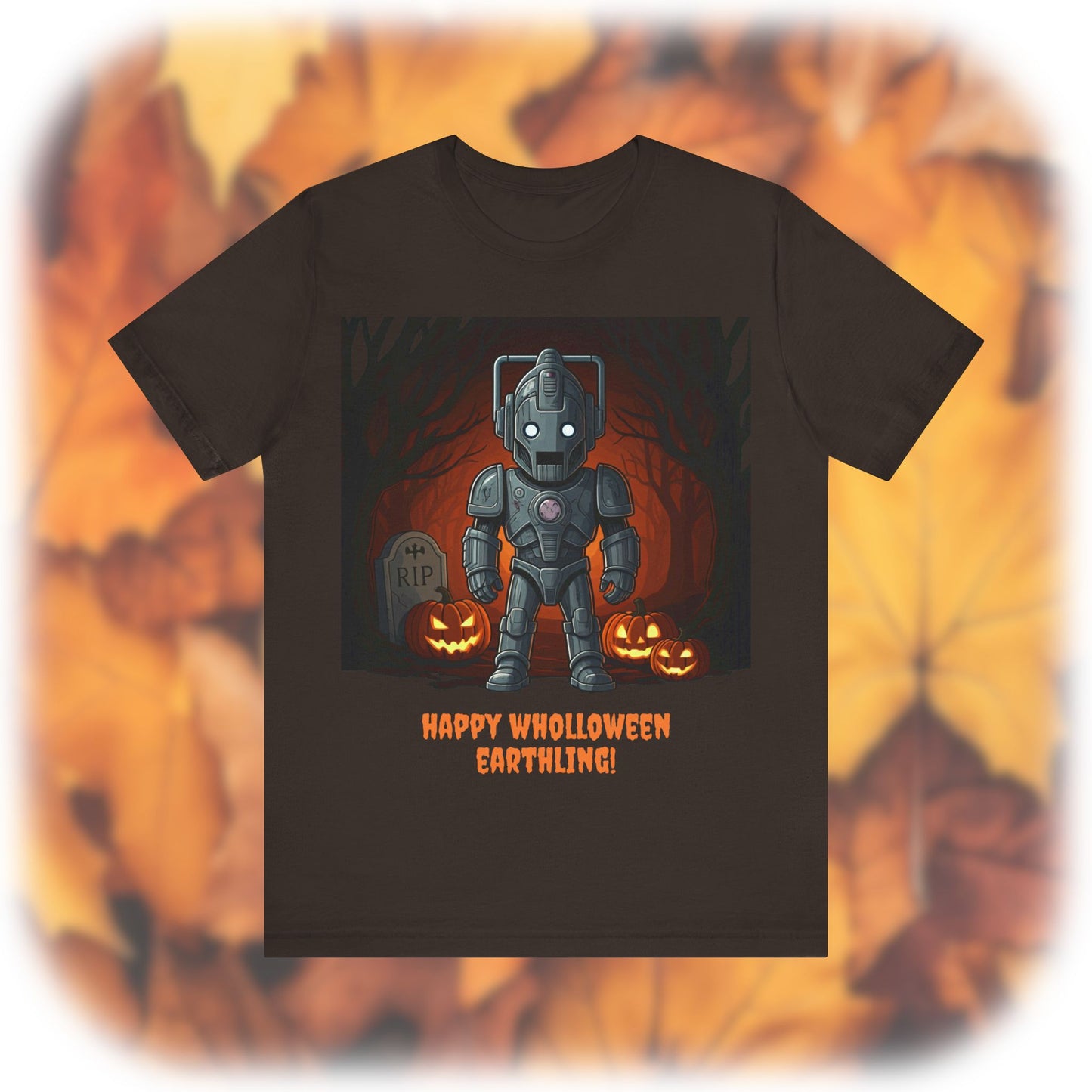 Slightly bigger Cute Cyber Kid Wholloween T-shirt with pumpkins*