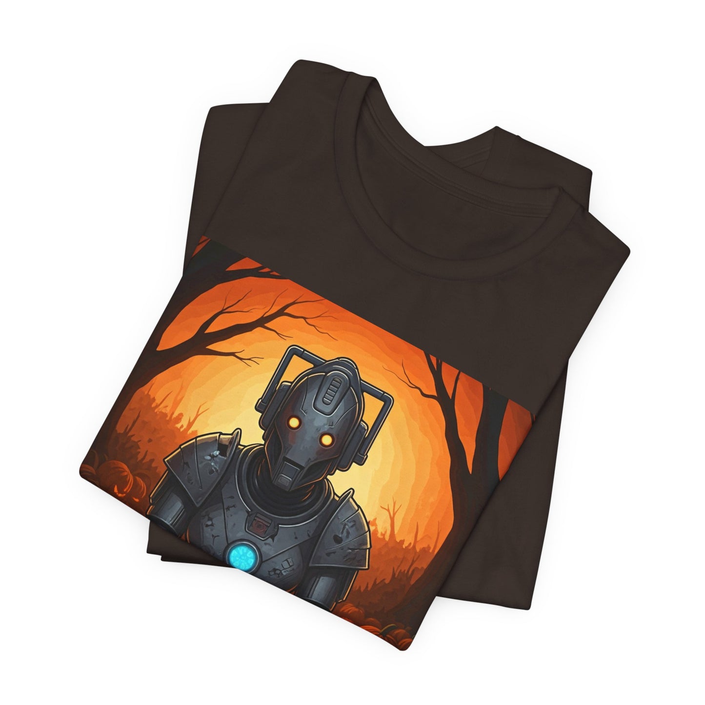 Cyber Woman getting her Wholloween chill-on with pumpkins T-shirt