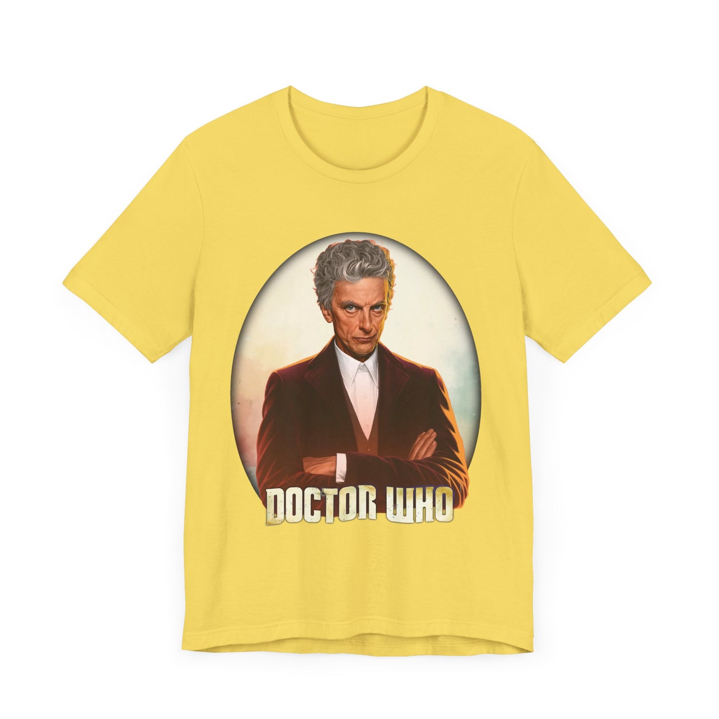 12th Doctor (Peter Capaldi) and Doctor Who logo.