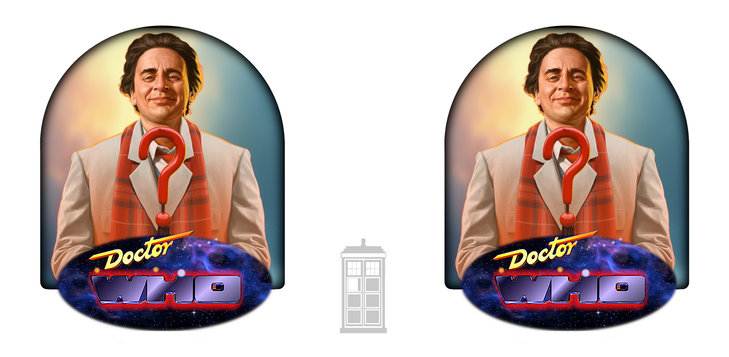 7th Doctor (Sylvester McCoy) and Doctor Who logo mug.