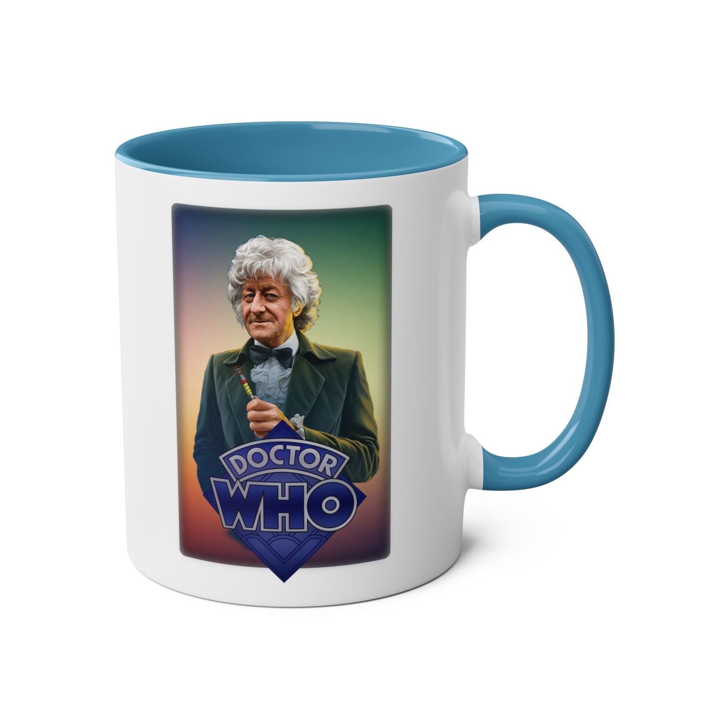 3rd Doctor (John Pertwee) and Doctor Who logo mug.