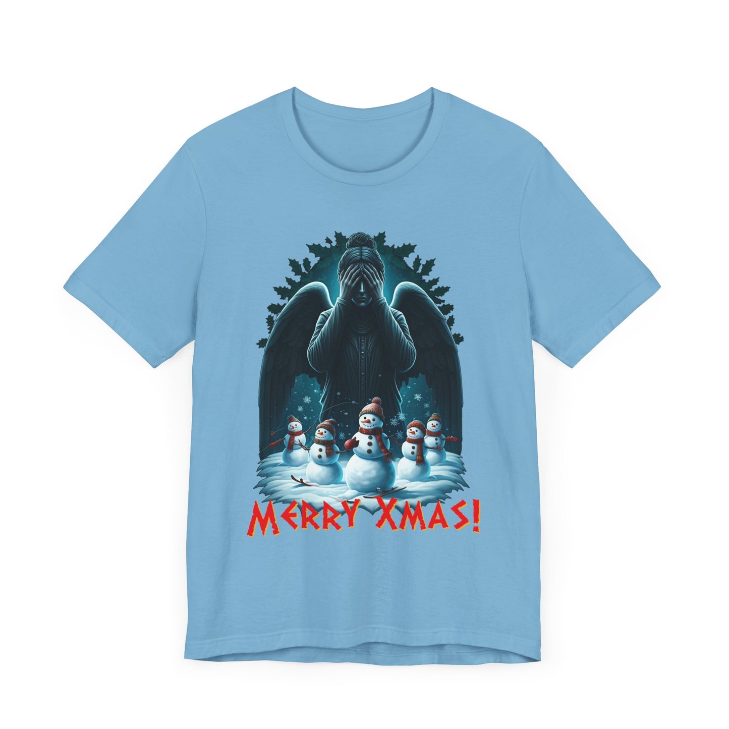 Weeping Angel with Snowmen - Heavy Cotton T-shirt