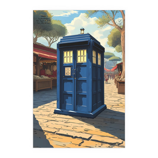 The TARDIS in history. Location: Pompeii, Date: August 24, 79 CE