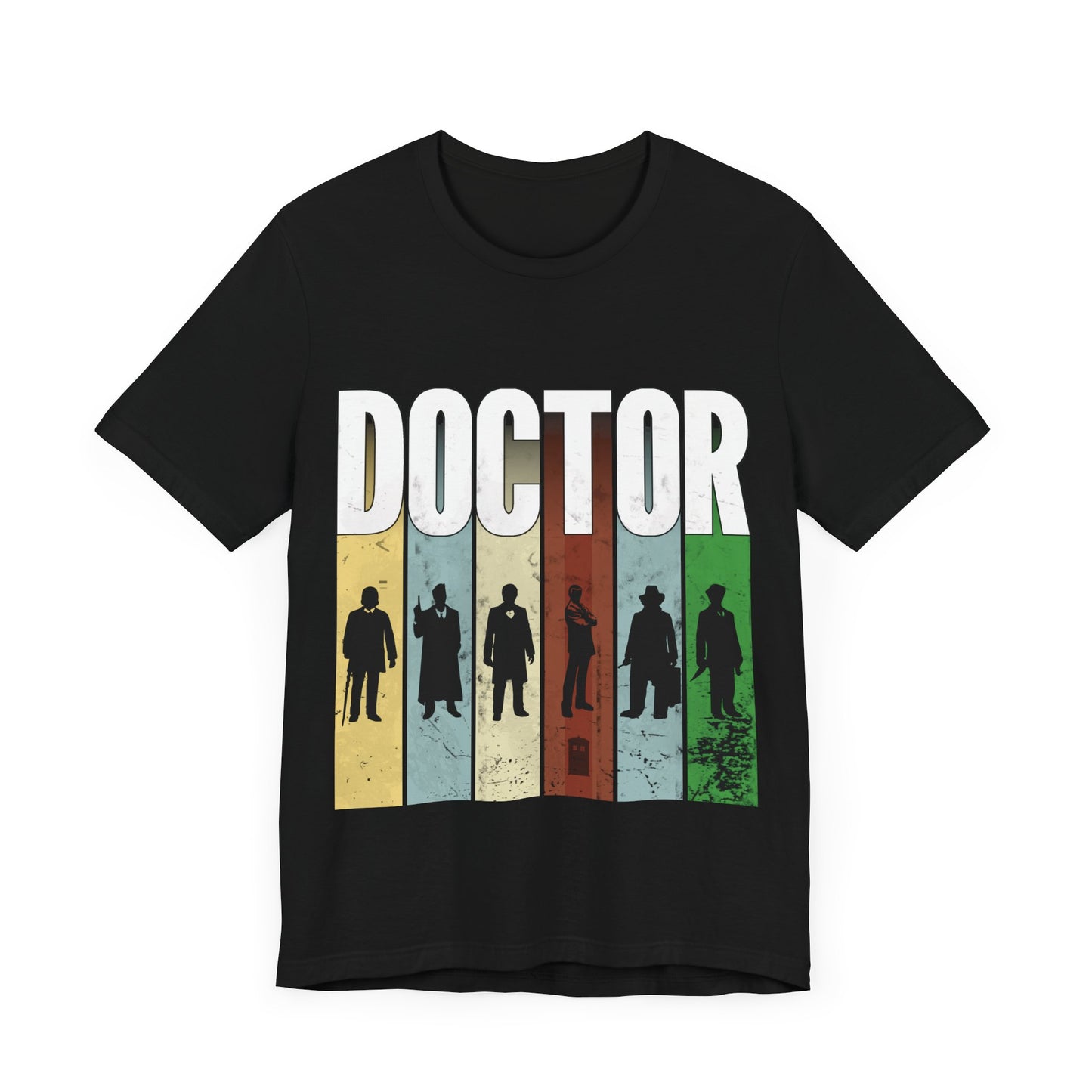 DOCTOR silhouette striped Generally Awesome T-shirt