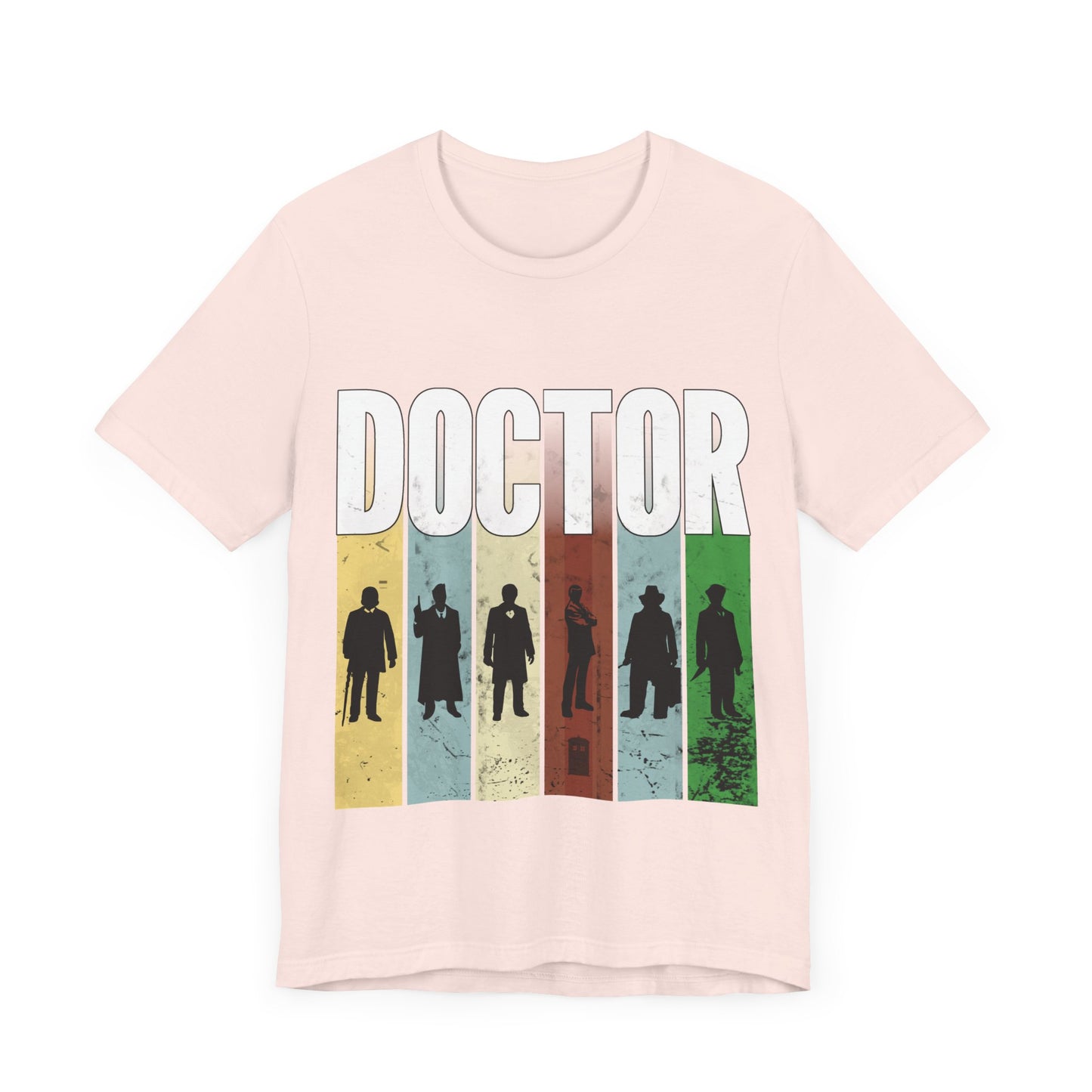 DOCTOR silhouette striped Generally Awesome T-shirt