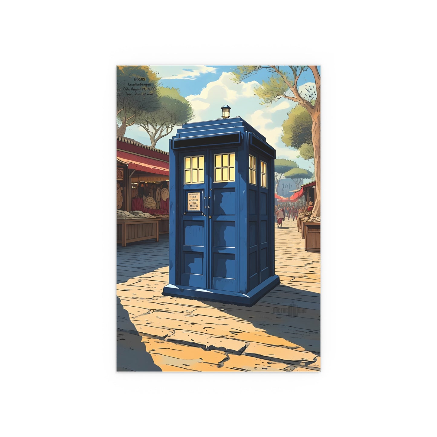 The TARDIS in history. Location: Pompeii, Date: August 24, 79 CE