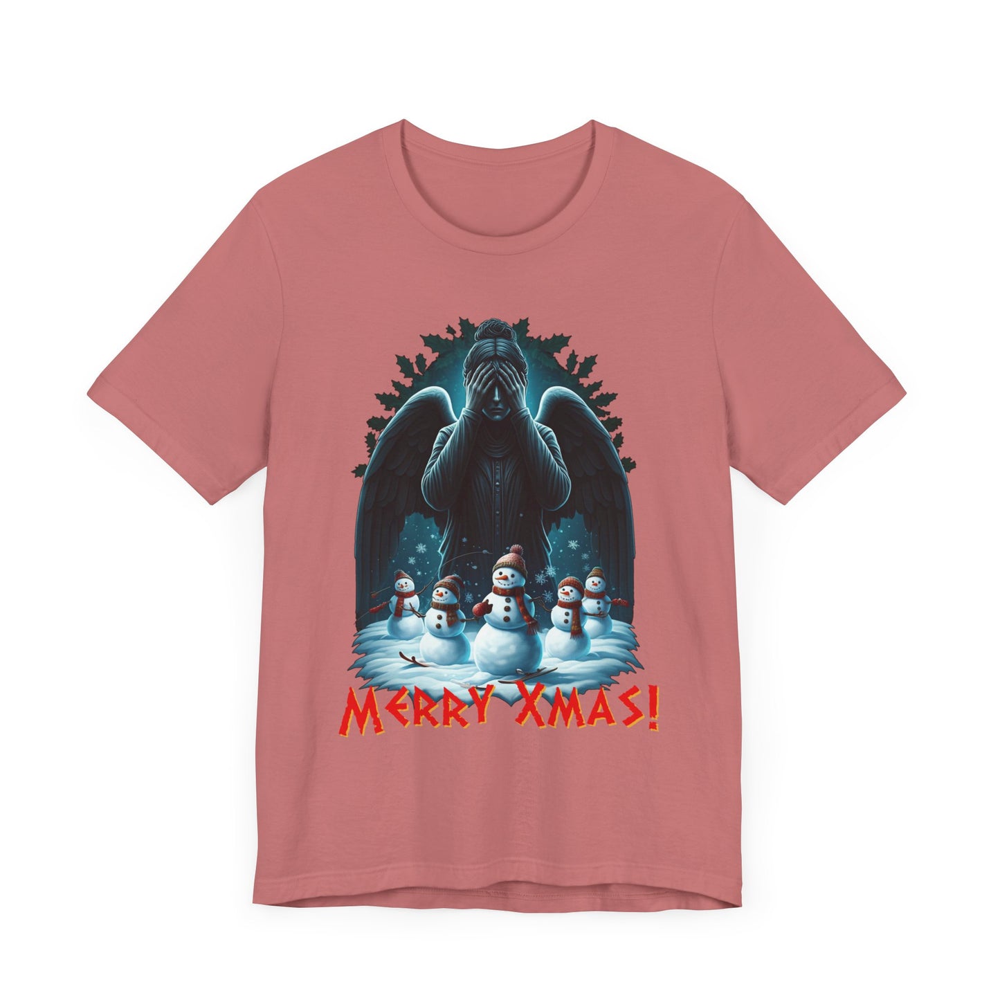 Weeping Angel with Snowmen - Heavy Cotton T-shirt