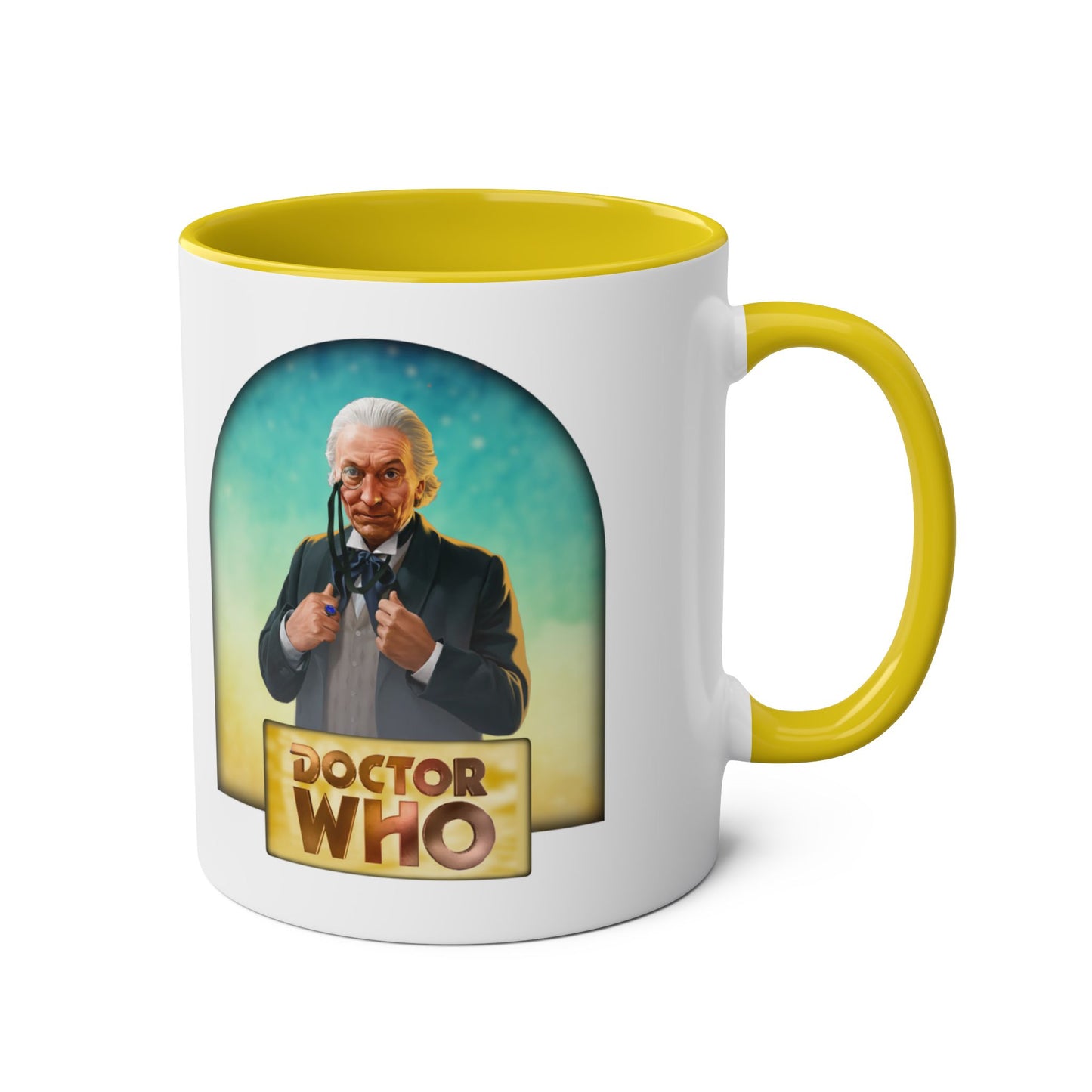 1st Doctor (William Hartnell) and Doctor Who logo mug.