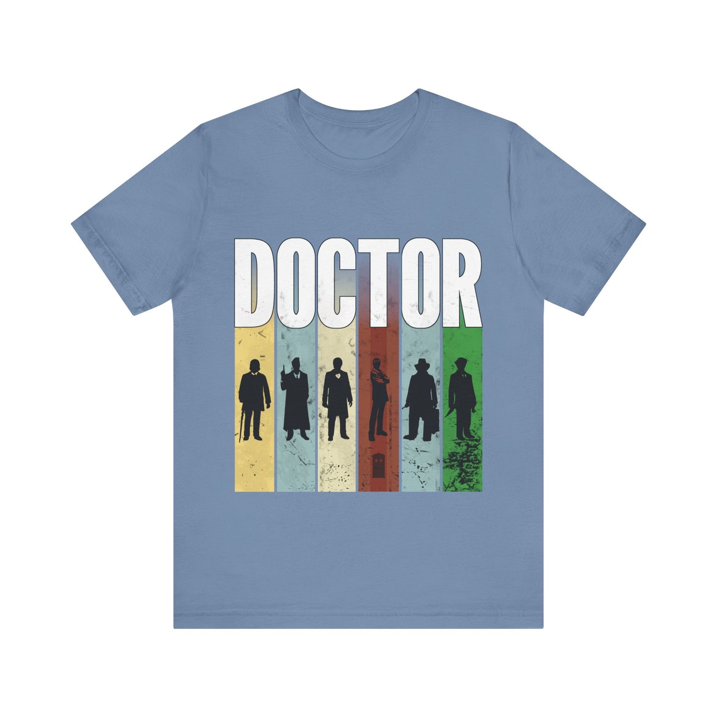 DOCTOR silhouette striped Generally Awesome T-shirt