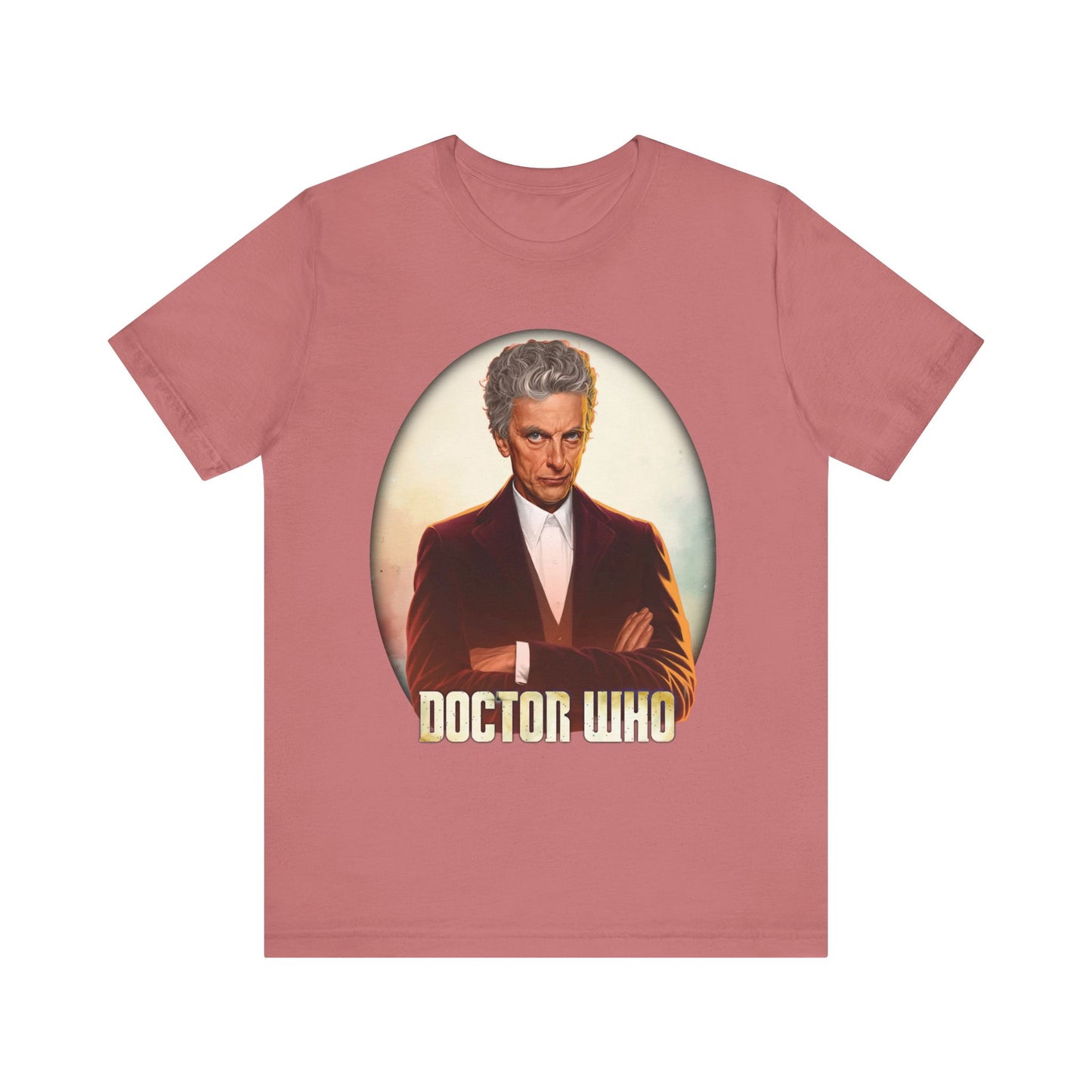 12th Doctor (Peter Capaldi) and Doctor Who logo.