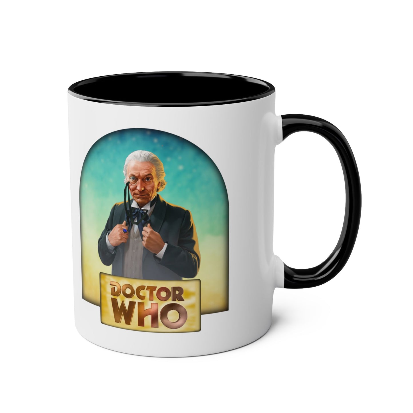 1st Doctor (William Hartnell) and Doctor Who logo mug.