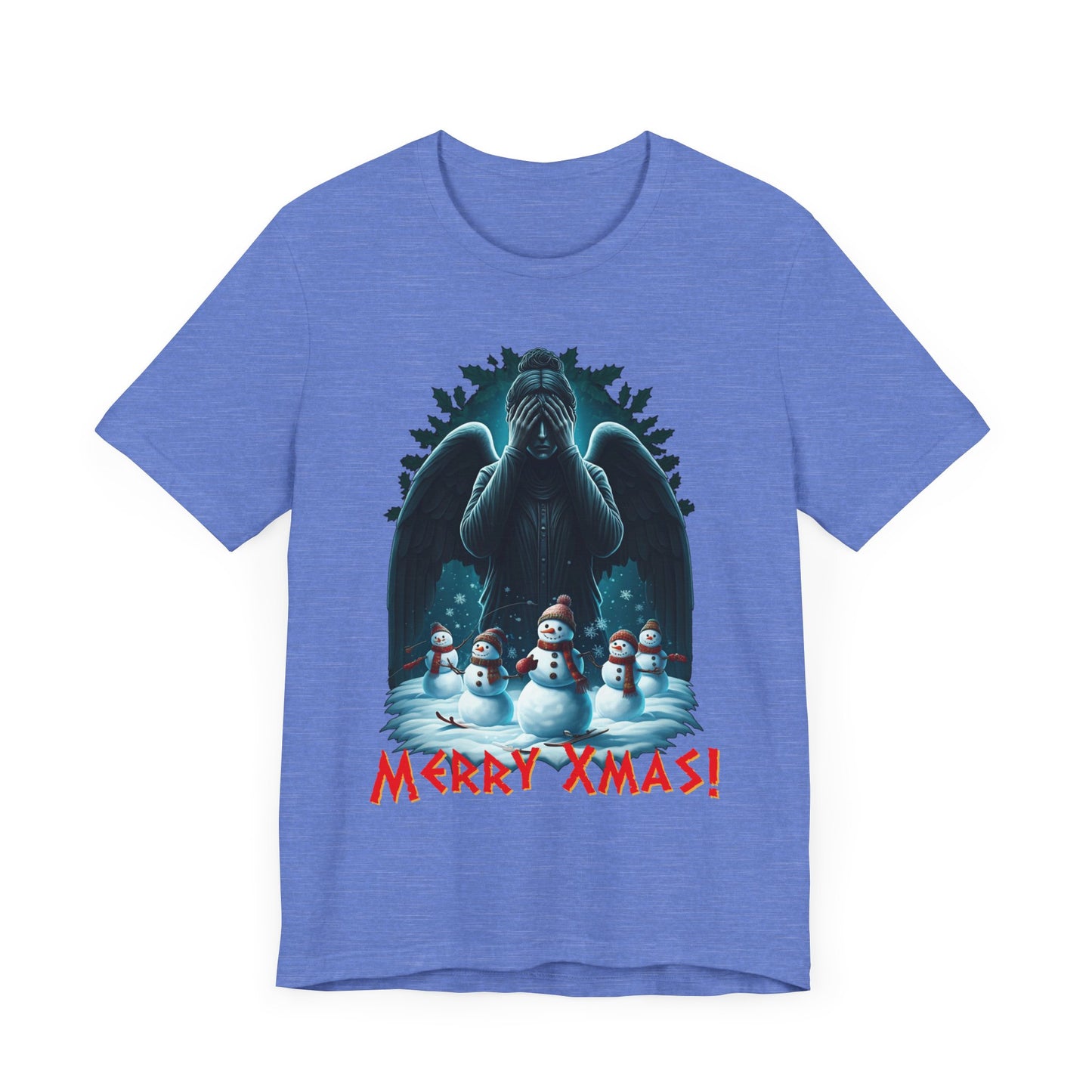 Weeping Angel with Snowmen - Heavy Cotton T-shirt