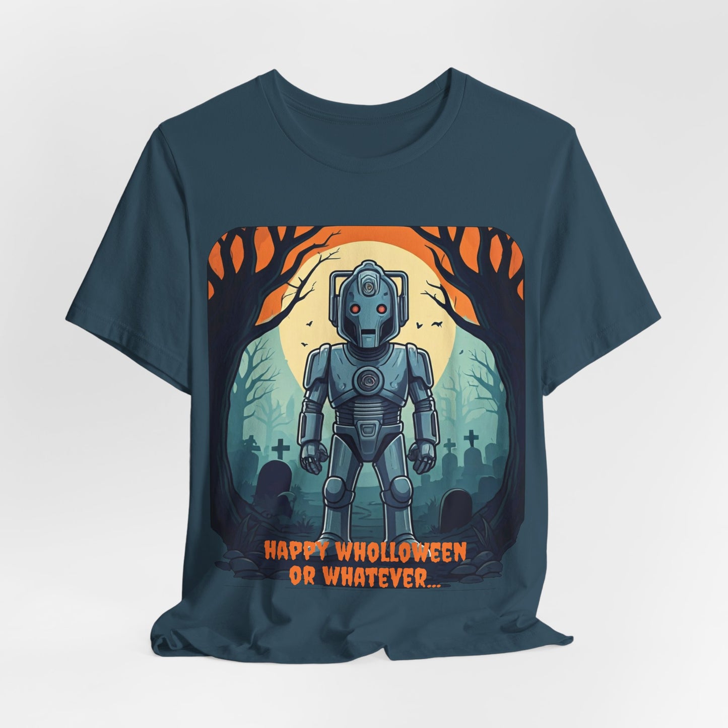 Cyber Teen with a Wholloween attitude Wholloween T-shirt with gravestones*