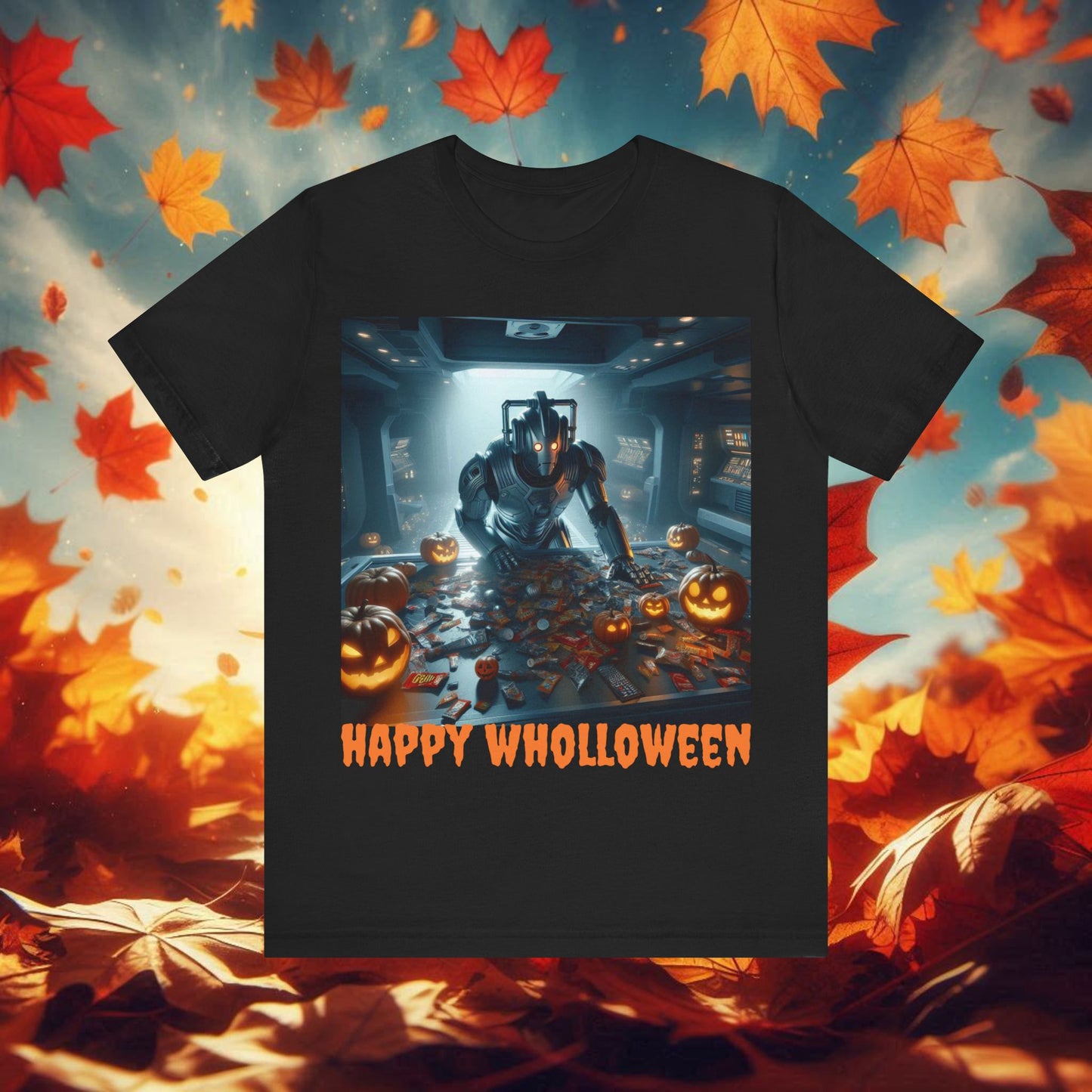 Happy Wholloween Cyberman counting candy T-shirt