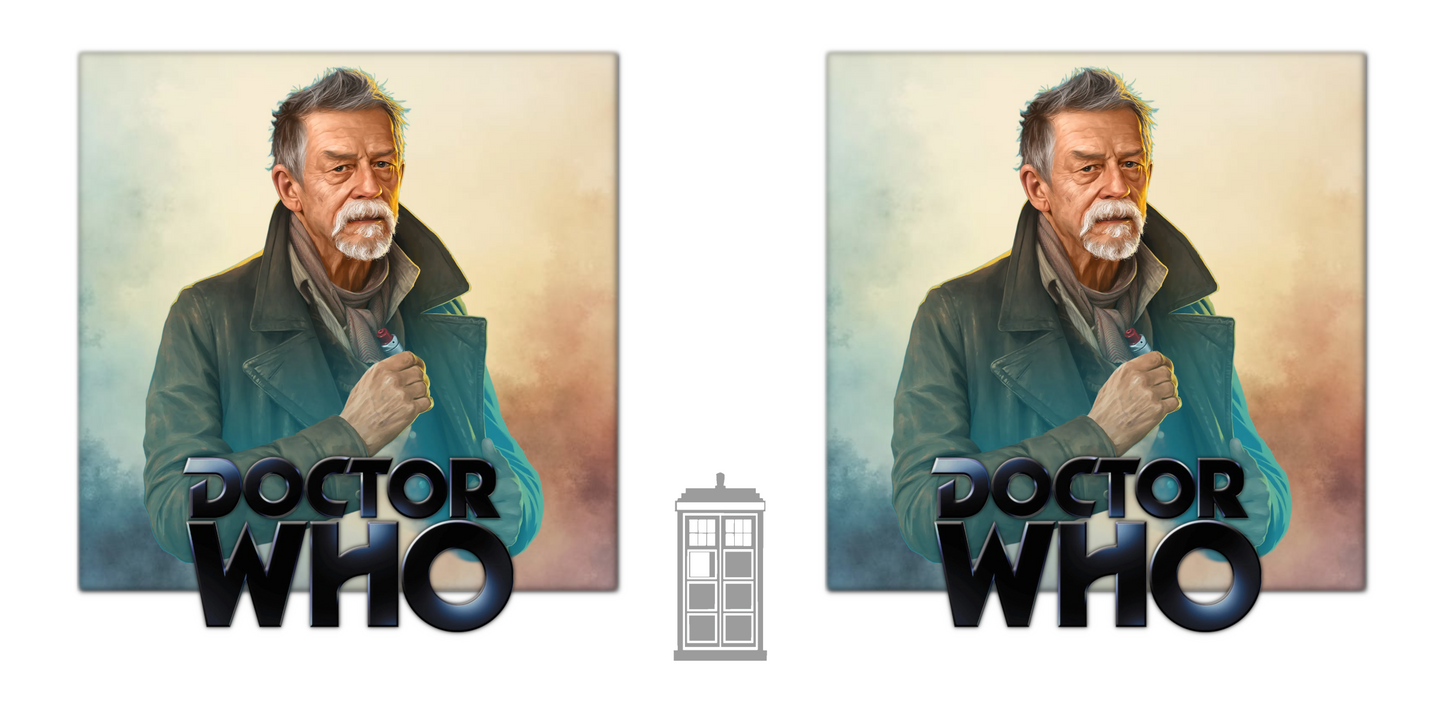 The War Doctor (John Hurt) and Doctor Who logo mug.